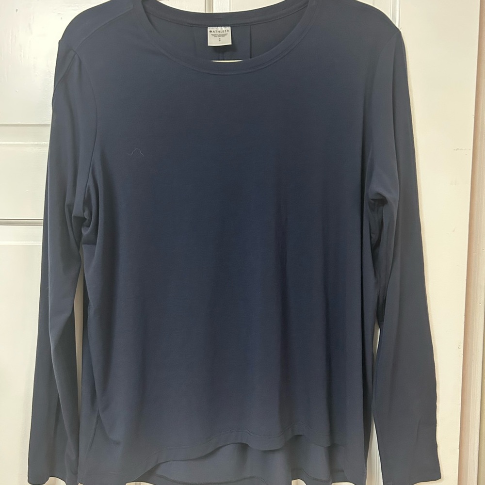 Athleta Deep Navy Long Sleeve Crew Top